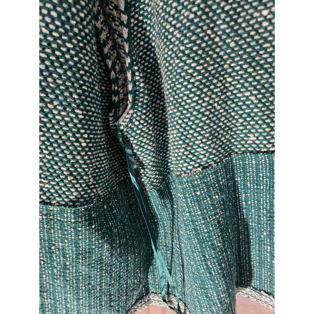 Chico's Pacific Teal Fringe Tweed Cardigan Jacket Knit Women's Size 4 - Picture 8 of 10